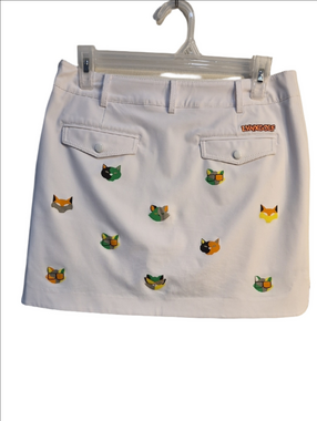 White Cat Pattern Golf Skort